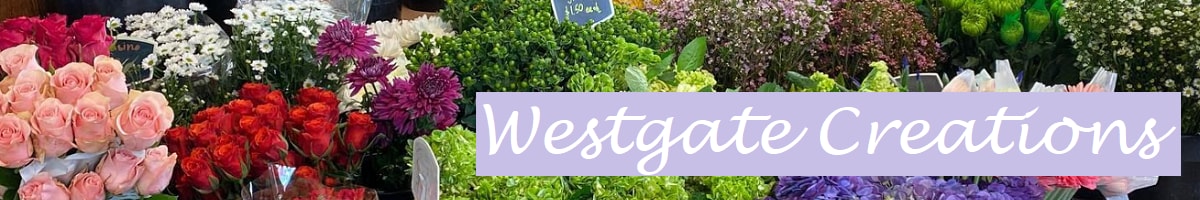 Flowers with Westgate Creations Sign